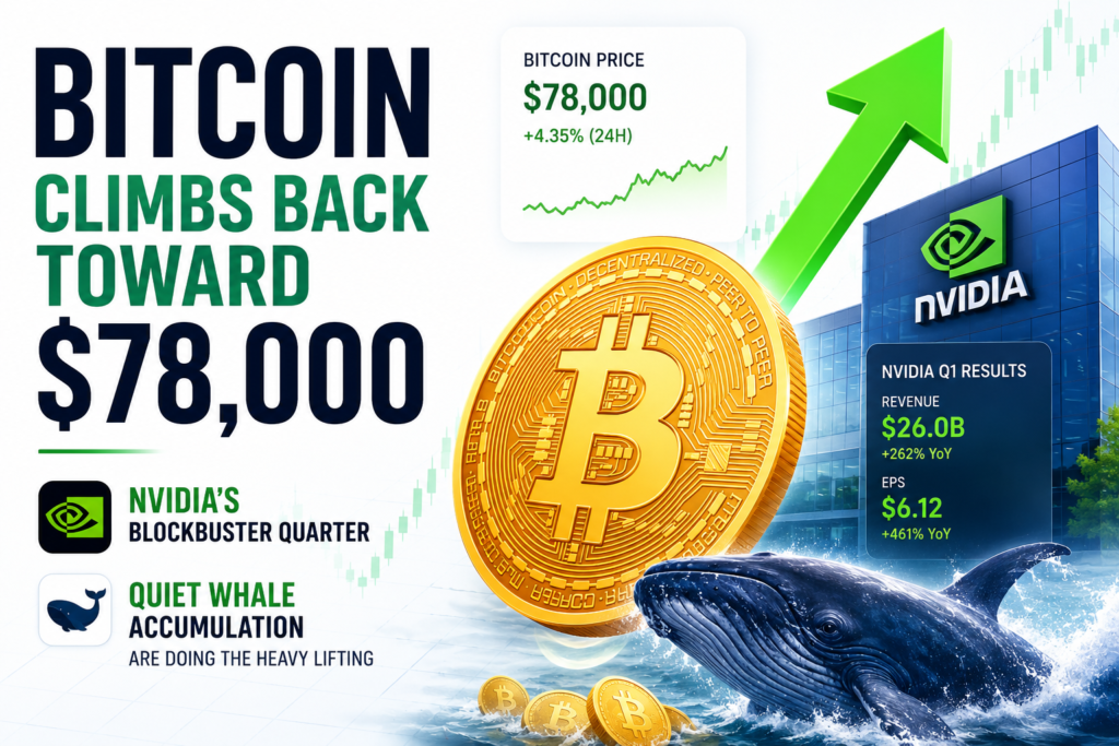 Bitcoin Climbs Back Toward $78,000