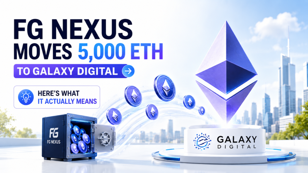 Ethereum Treasury Firm FG Nexus Moves 5,000 ETH to Galaxy Digital Here's What It Actually Means