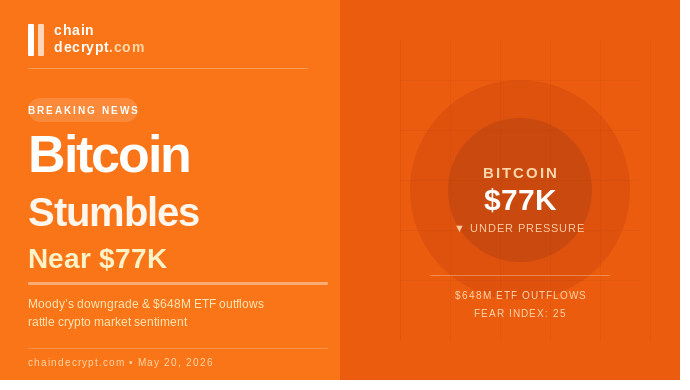 Bitcoin Stumbles Near $77K