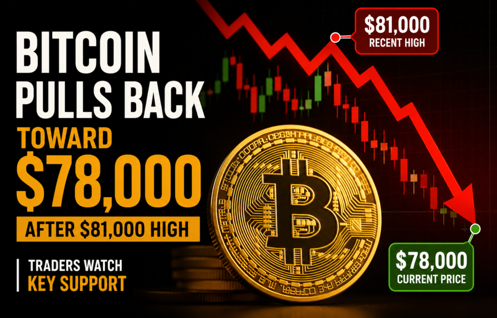 Bitcoin price pulls back toward $78,000 after reaching above $81,000