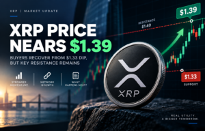 XRP price near $1.39 after recovering from $1.33