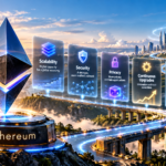 Ethereum frontier blockchain vision with network infrastructure and upcoming protocol upgrades
